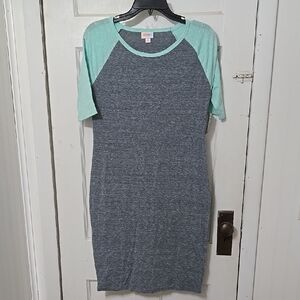 Lularoe Julia Shirt Dress NWT Small Gray And Mint